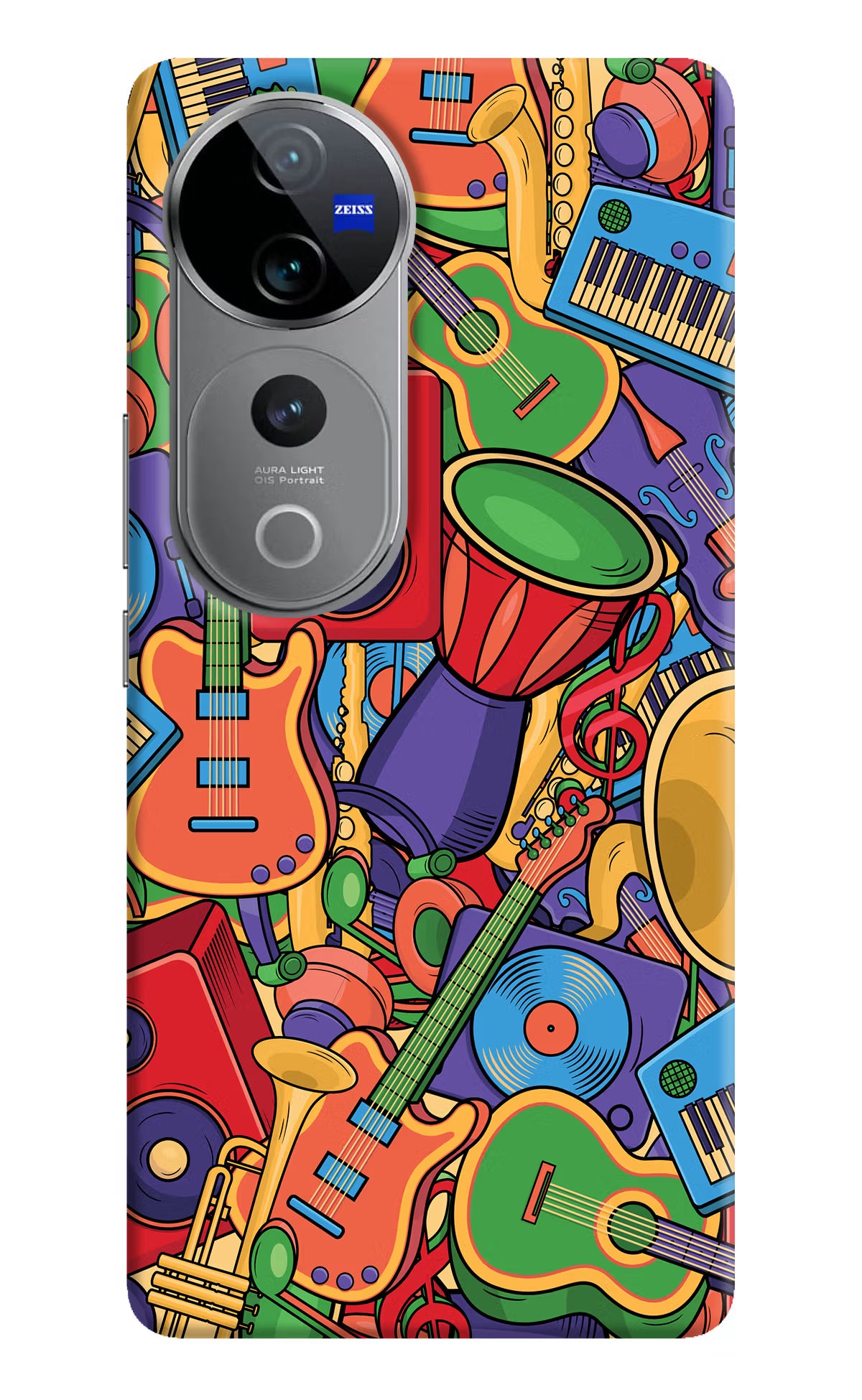 Music Instrument Doodle Vivo V40 Pro 5G Hard Case Back Cover by Casekaro