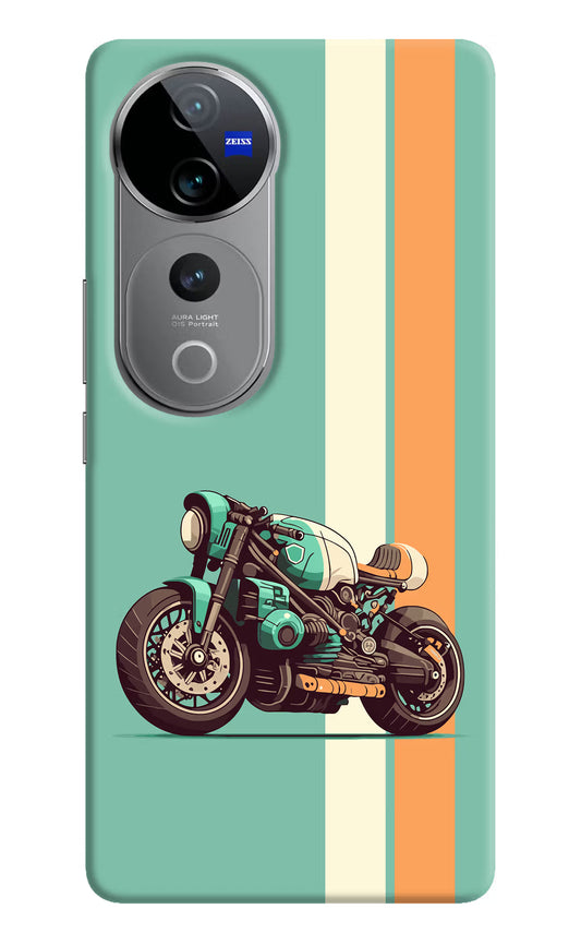 Striped Moto Drift Vivo V40 Pro 5G Hard Case Back Cover by Casekaro