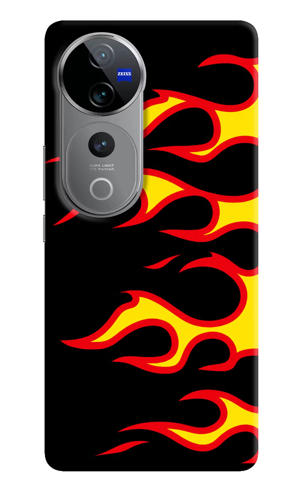Side Sweep Flames Vivo V40 Pro 5G Hard Case Back Cover by Casekaro