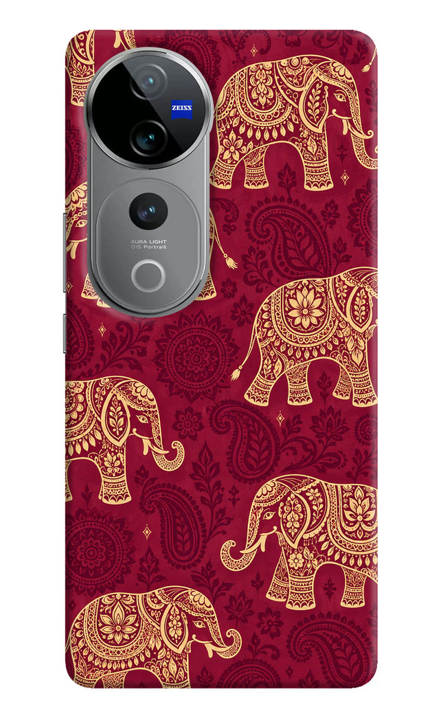 Maroon Elephant Vivo V40 Pro 5G Hard Case Back Cover by Casekaro