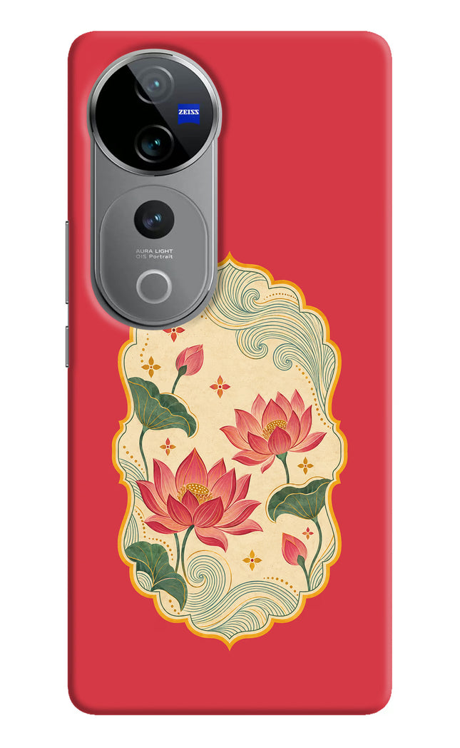 Pink Lotus Vivo V40 Pro 5G Hard Case Back Cover by Casekaro