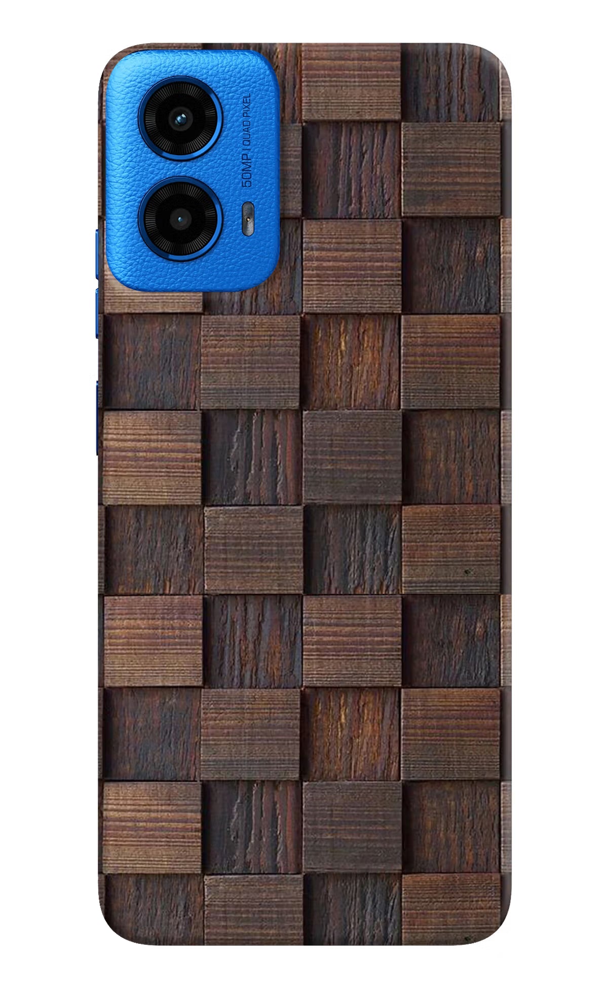 Wooden Cube Design Moto G45 Hard Case Back Cover by Casekaro