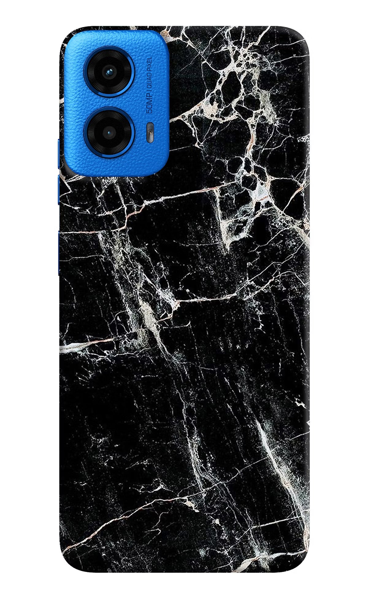 Black Marble Texture Moto G45 Hard Case Back Cover by Casekaro