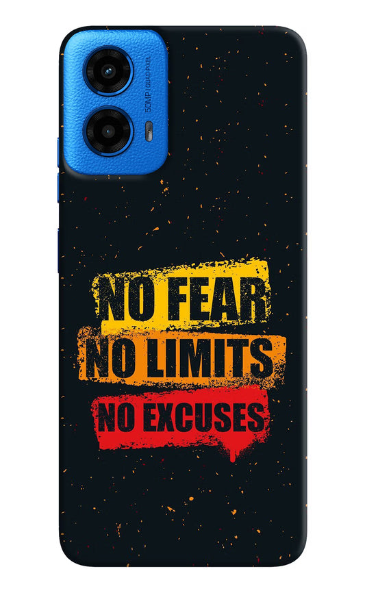 No Fear No Limits No Excuse Moto G45 Hard Case Back Cover by Casekaro
