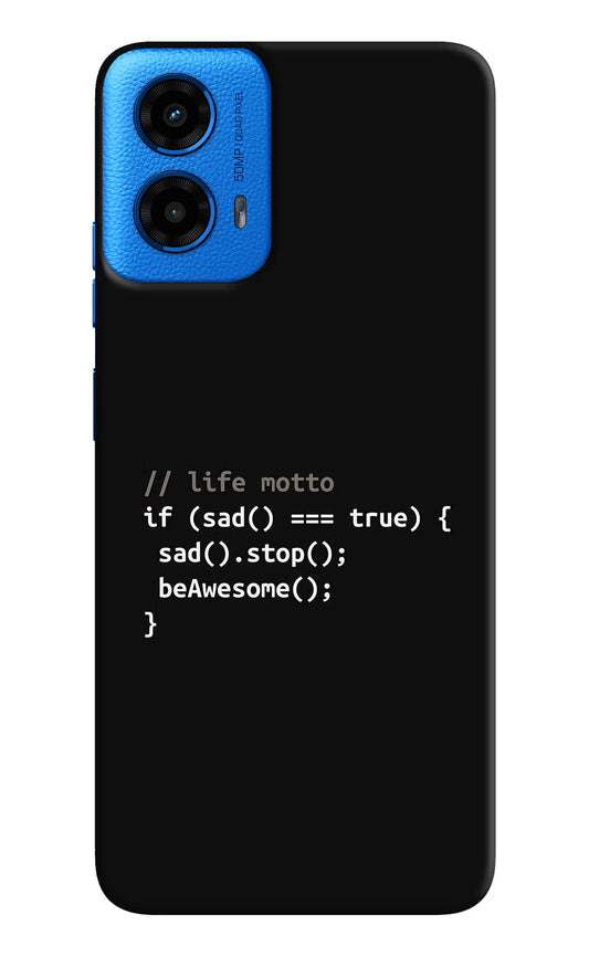Life Motto Code Moto G45 Hard Case Back Cover by Casekaro