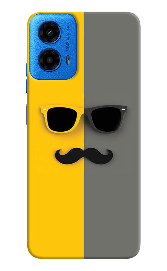 Sunglasses with Mustache Moto G45 Hard Case Back Cover by Casekaro