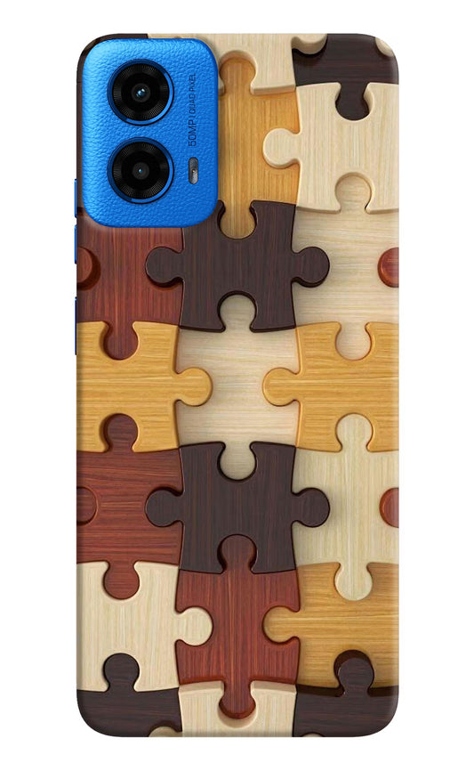 Wooden Puzzle Moto G45 Hard Case Back Cover by Casekaro