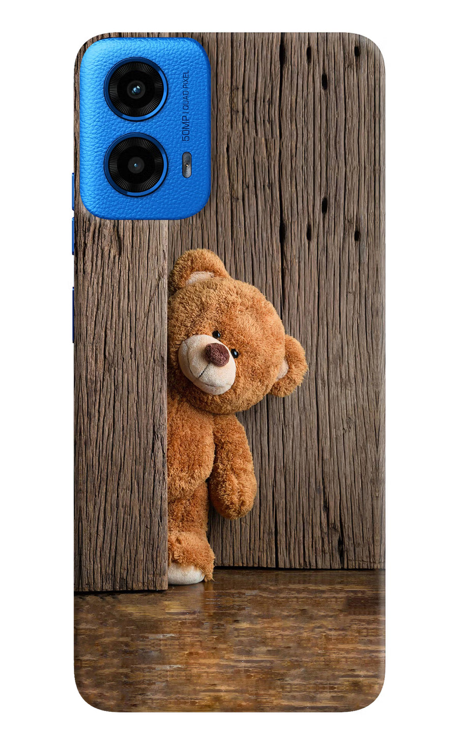 Teddy Wooden Moto G45 Back Cover, Hard case