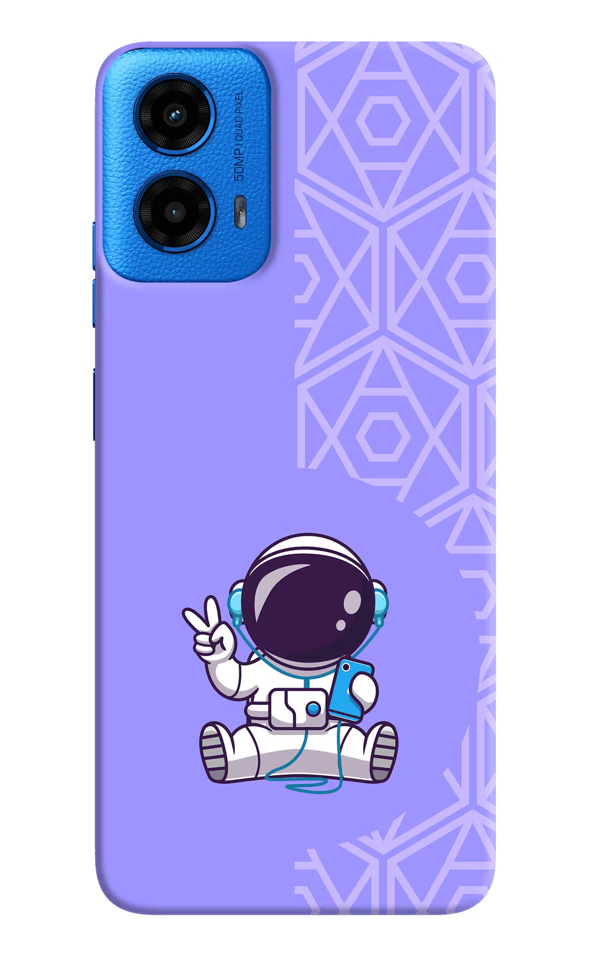 Cute Astronaut Chilling Moto G45 Hard Case Back Cover by Casekaro
