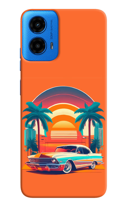 Palm Drive 80s Moto G45 Hard Case Back Cover by Casekaro