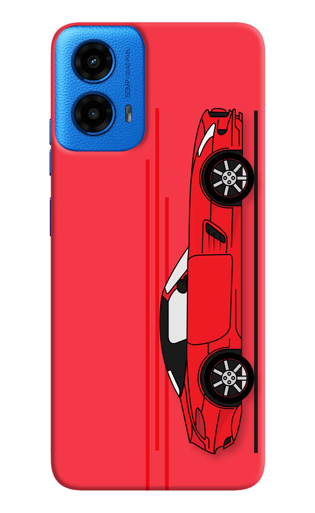Red Velocity Moto G45 Hard Case Back Cover by Casekaro