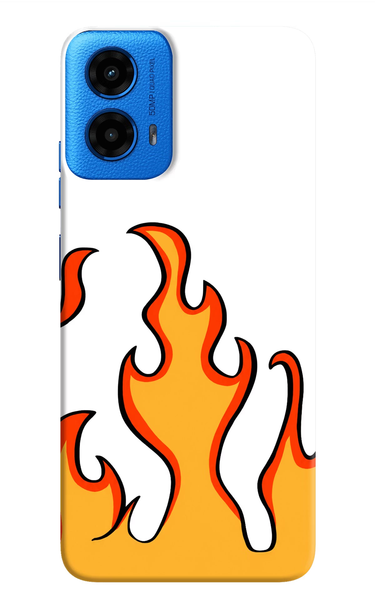 Fired Up – White Moto G45 Hard Case Back Cover by Casekaro