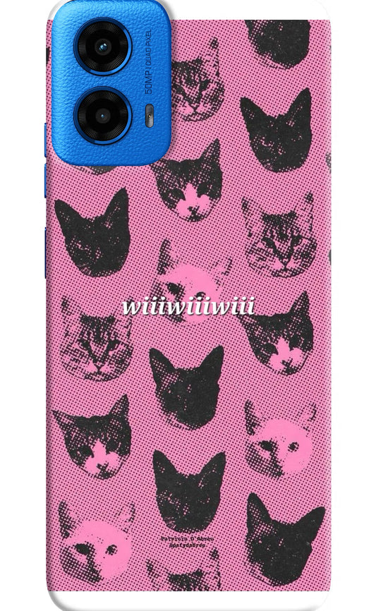 Pink Cats Moto G45 Hard Case Back Cover by Casekaro