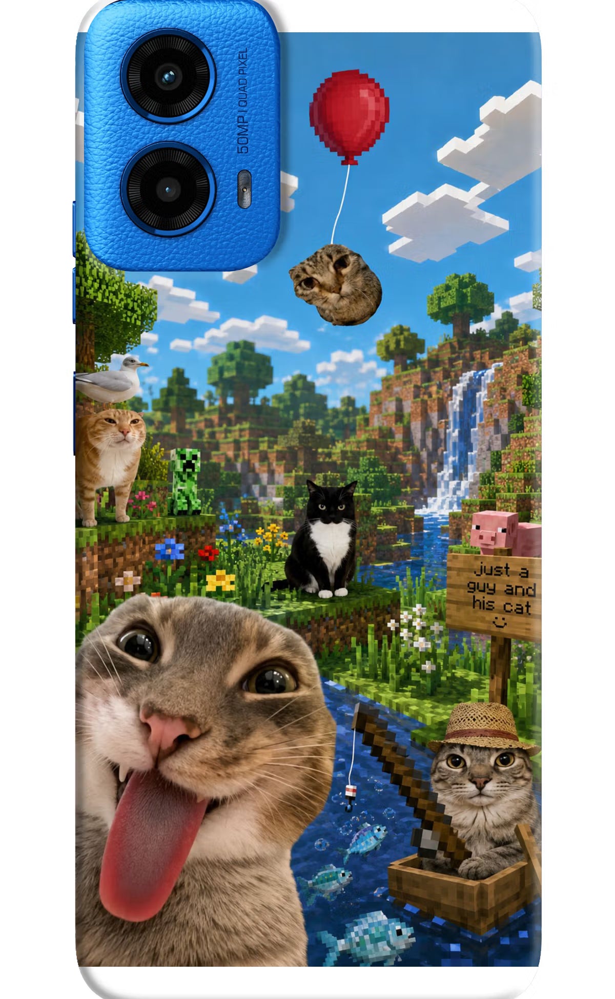 Minecraft Cat Chaos Moto G45 Back Cover