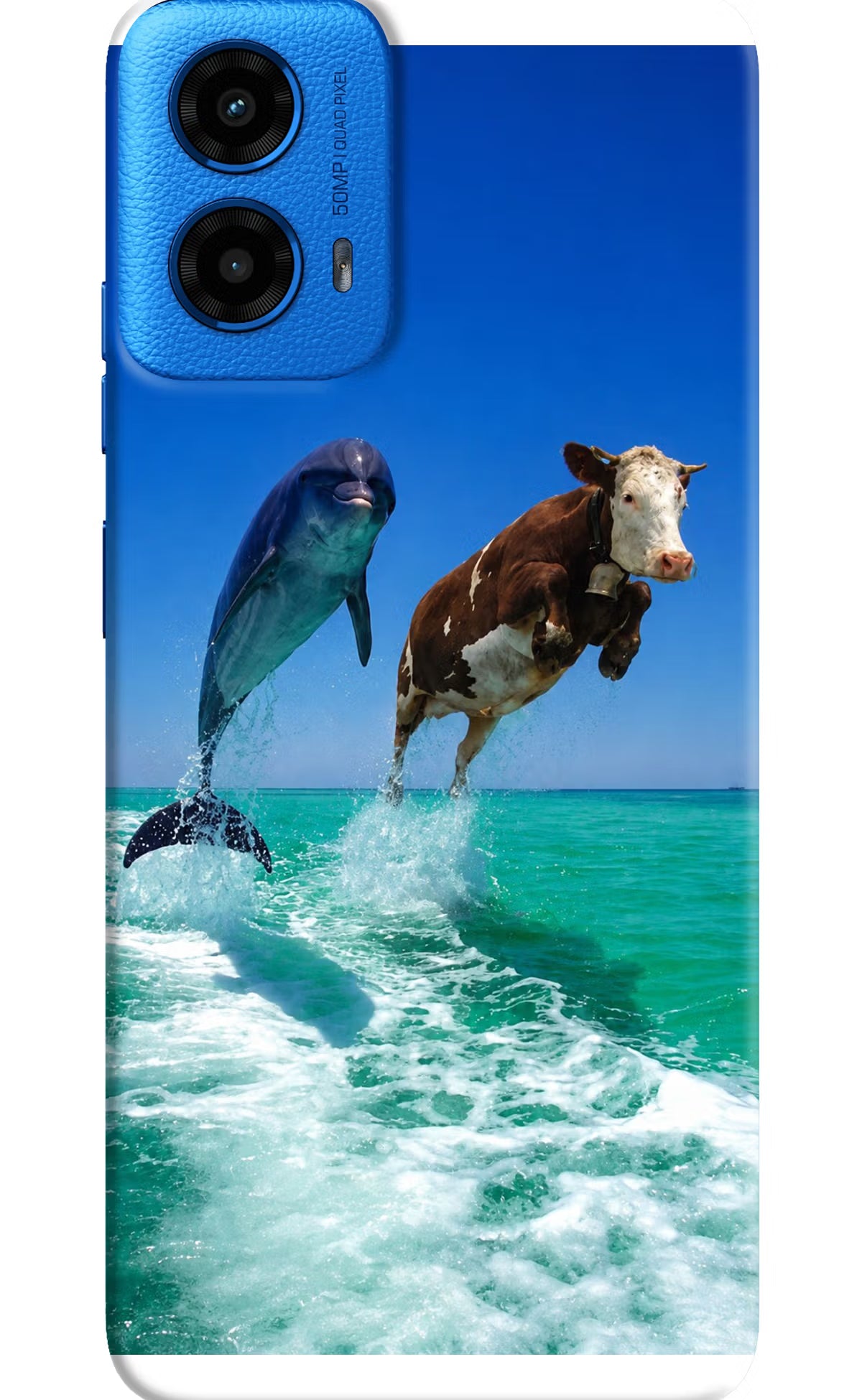 Dolphin vs Cow Moto G45 Back Cover