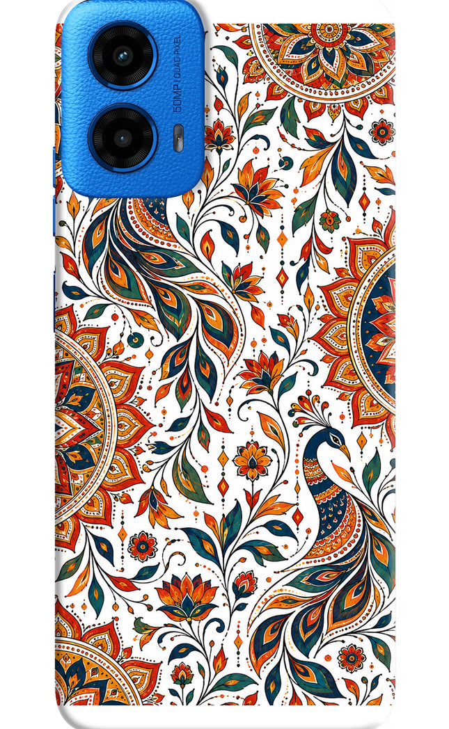 White Mayura Moto G45 Hard Case Back Cover by Casekaro