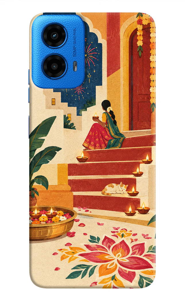 Diwali Rangoli Moto G45 Hard Case Back Cover by Casekaro