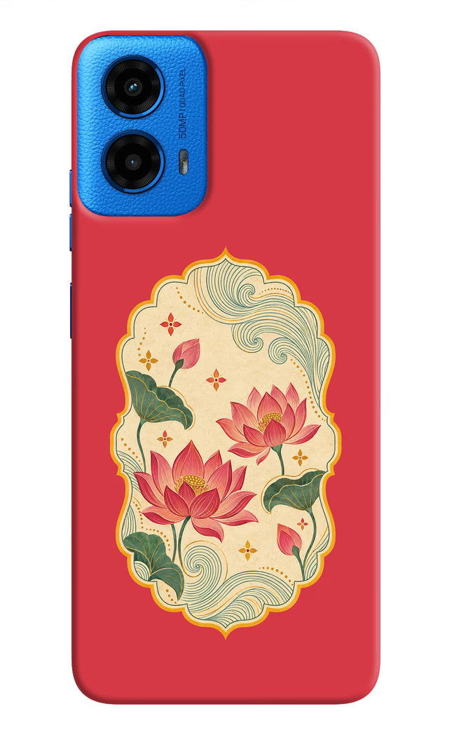 Pink Lotus Moto G45 Hard Case Back Cover by Casekaro