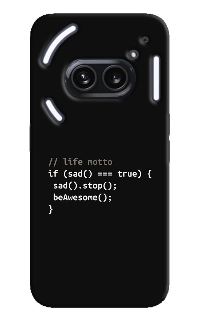 Life Motto Code Nothing Phone 2A Plus Hard Case Back Cover by Casekaro