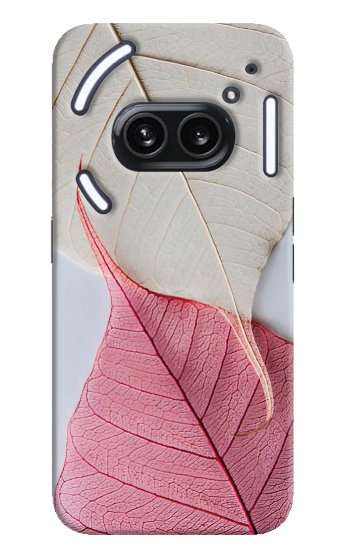White Pink Leaf Nothing Phone 2A Plus Hard Case Back Cover by Casekaro