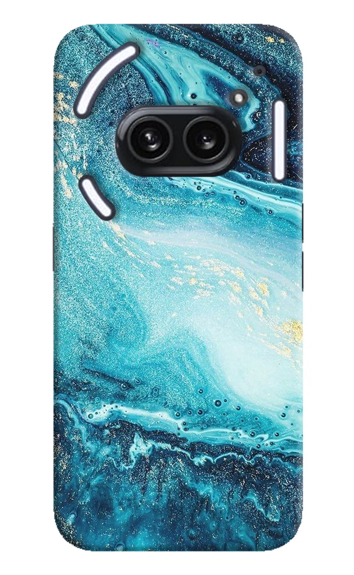 Blue Glitter Marble Nothing Phone 2A Plus Hard Case Back Cover by Casekaro