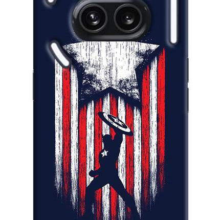 Captain America Marvel Art Nothing Phone 2A Plus Hard Case Back Cover by Casekaro