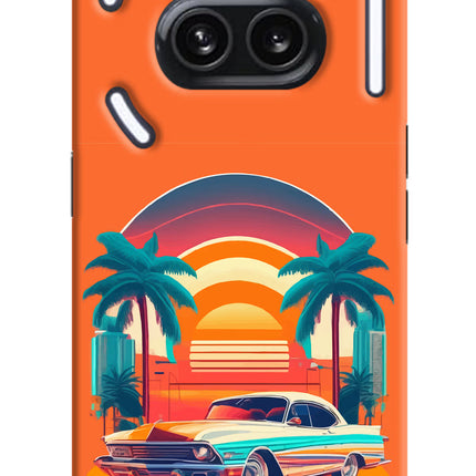 Palm Drive 80s Nothing Phone 2A Plus Hard Case Back Cover by Casekaro