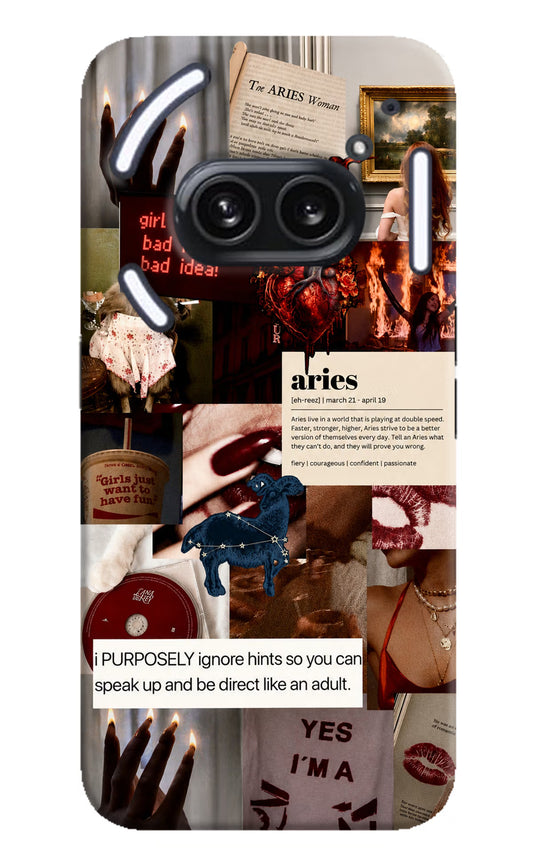 Zodiac Aries Nothing Phone 2A Plus Hard Case Back Cover by Casekaro