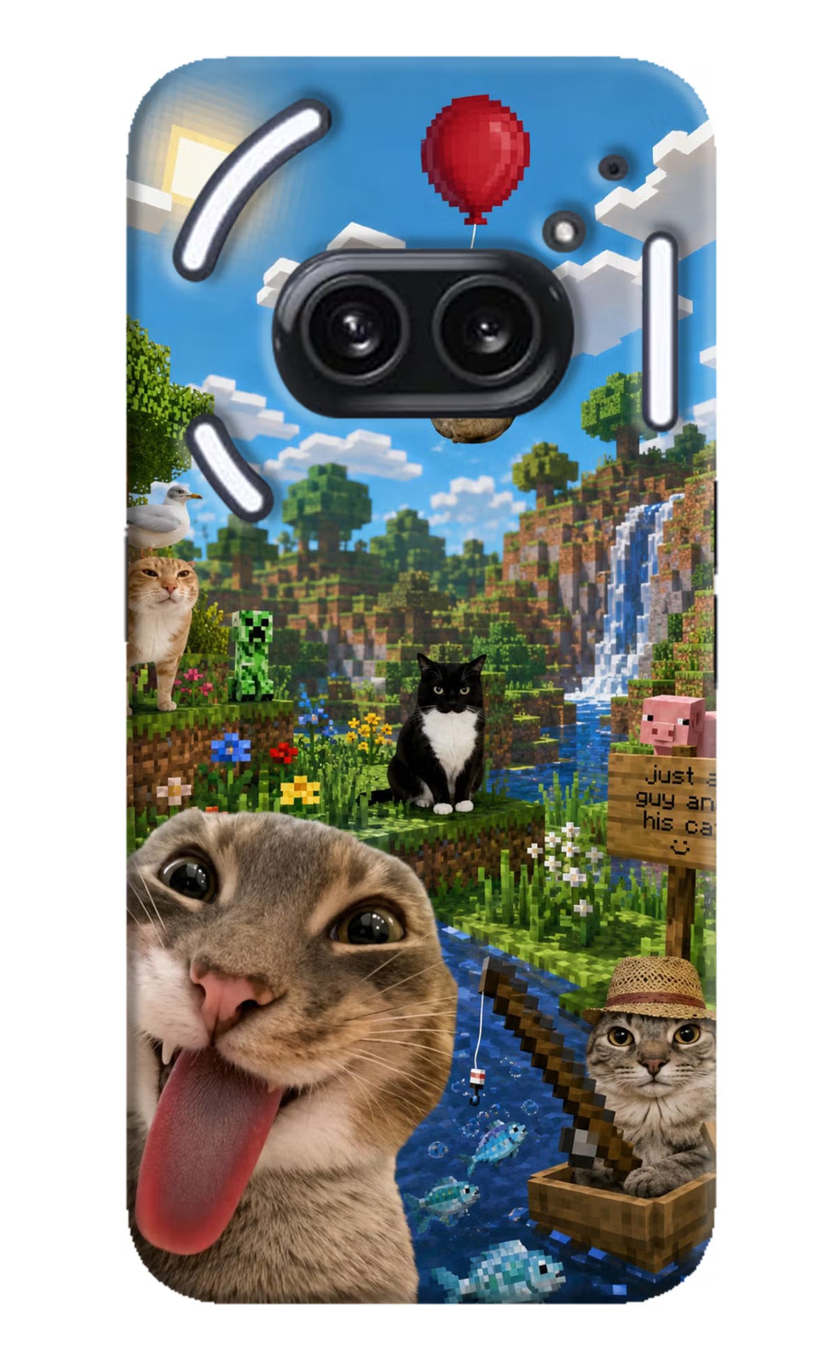 Minecraft Cat Chaos Nothing Phone 2A Plus Back Cover