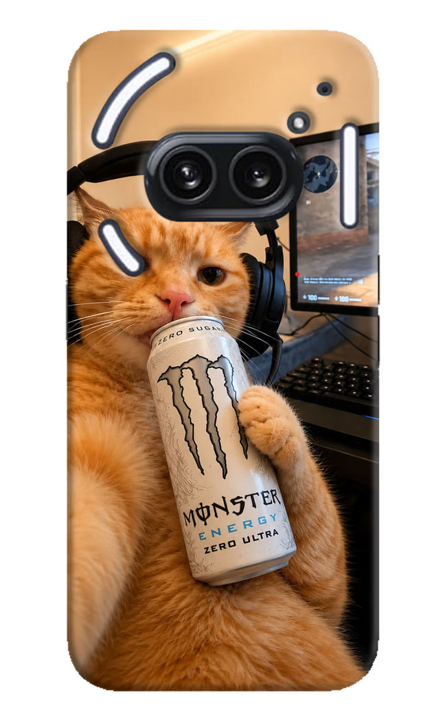 Gamer Cat Energy Nothing Phone 2A Plus Hard Case Back Cover by Casekaro