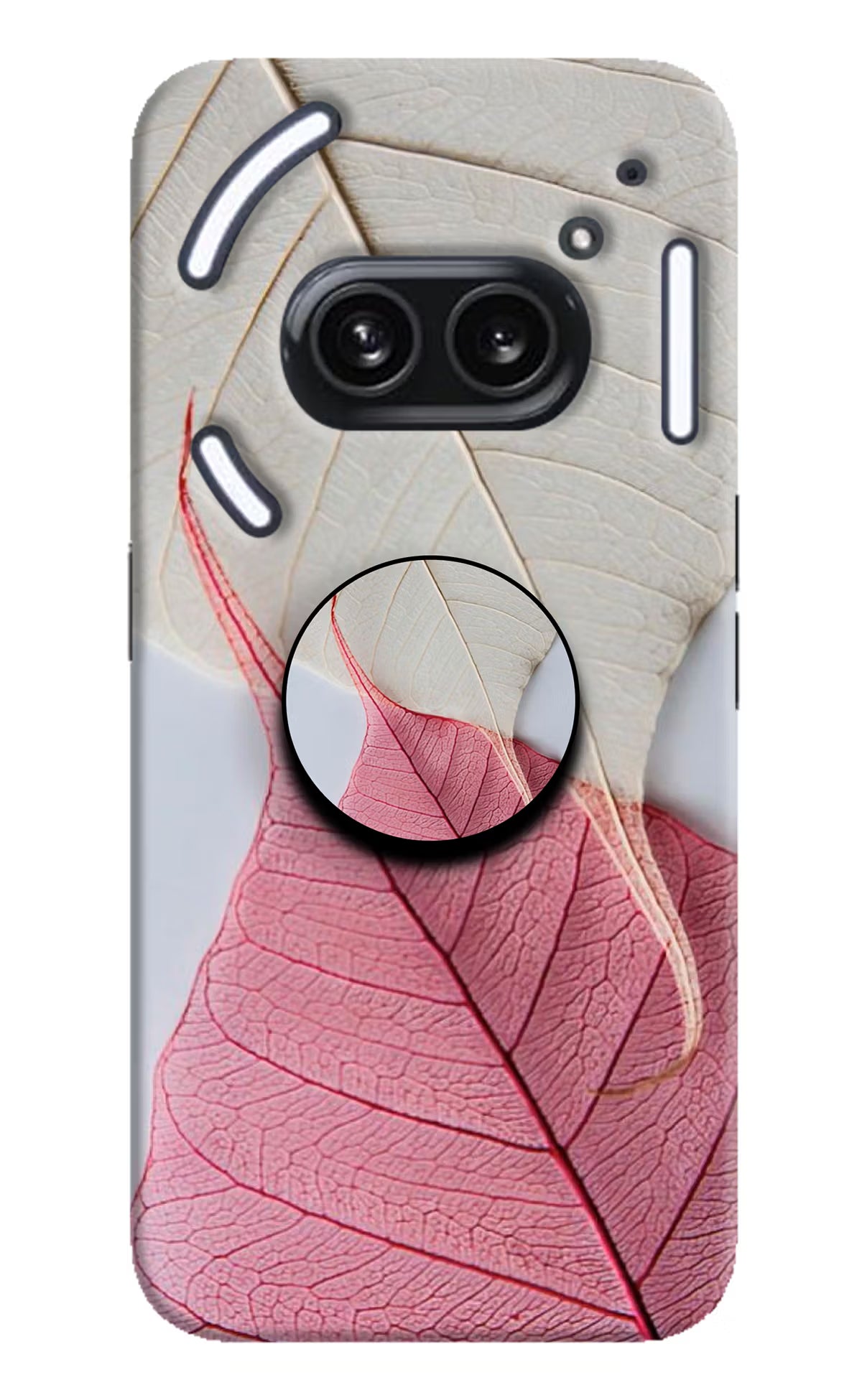 White Pink Leaf Nothing Phone 2A Plus Pop Case by Casekaro
