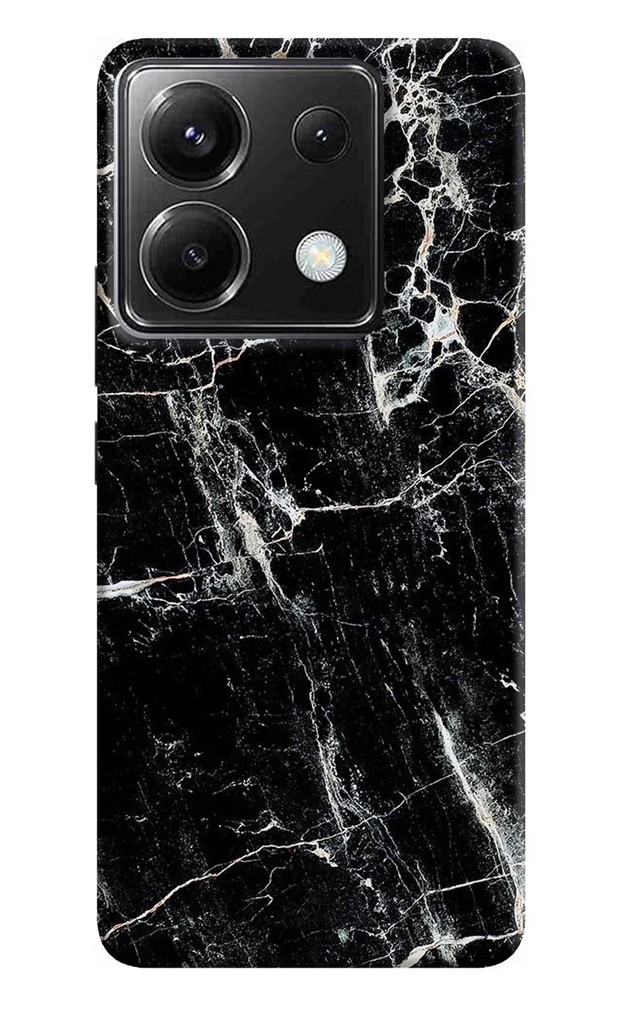 Black Marble Texture Poco X6 Back Cover, Hard case