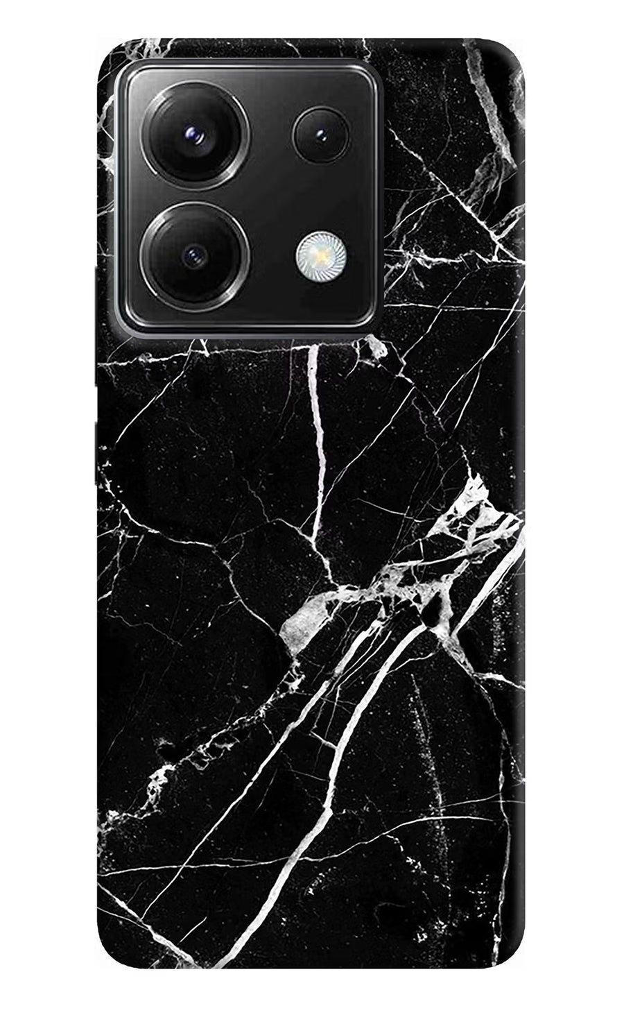 Black Marble Pattern Poco X6 Back Cover, Hard case
