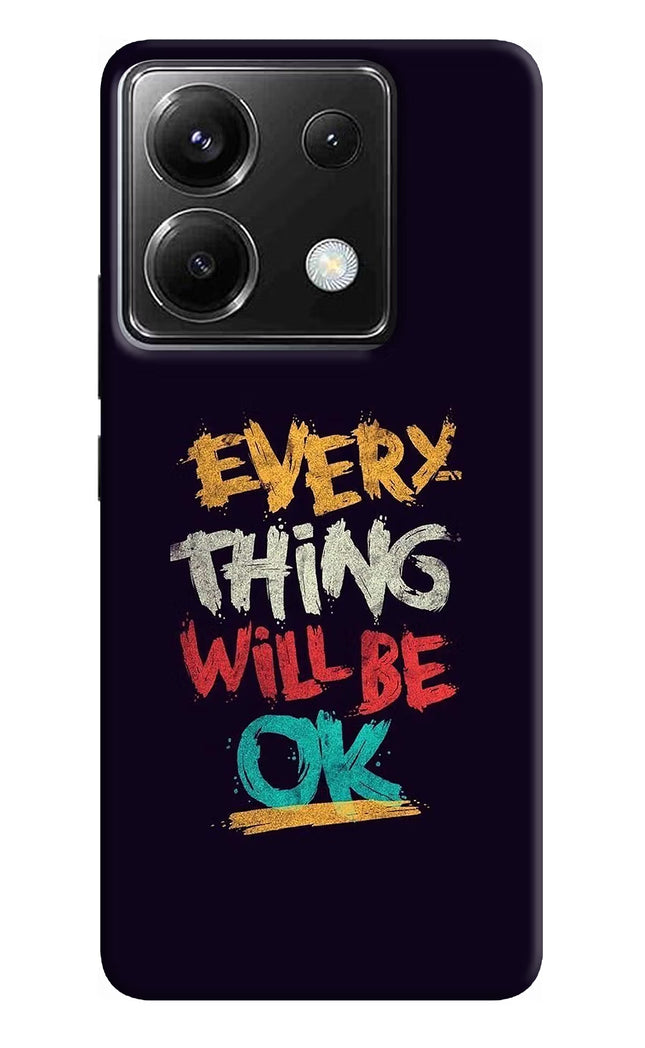 Everything Will Be Ok Poco X6 Hard Case Back Cover by Casekaro