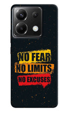 No Fear No Limits No Excuse Poco X6 Hard Case Back Cover by Casekaro