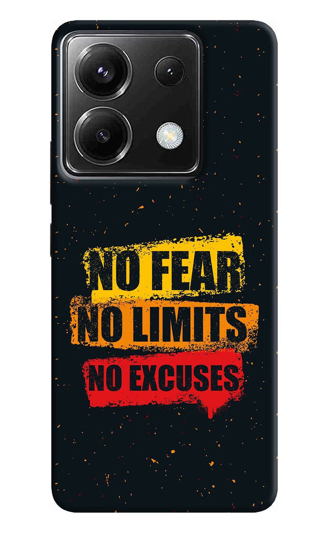 No Fear No Limits No Excuse Poco X6 Hard Case Back Cover by Casekaro