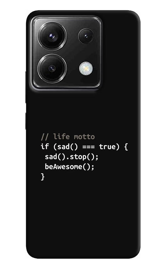 Life Motto Code Poco X6 Back Cover