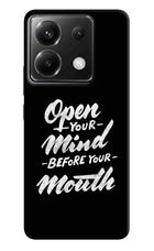 Open Your Mind Before Your Mouth Poco X6 Hard Case Back Cover by Casekaro