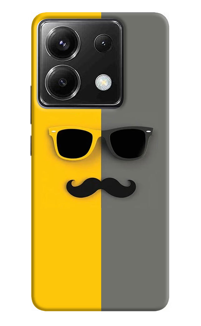 Sunglasses with Mustache Poco X6 Hard Case Back Cover by Casekaro