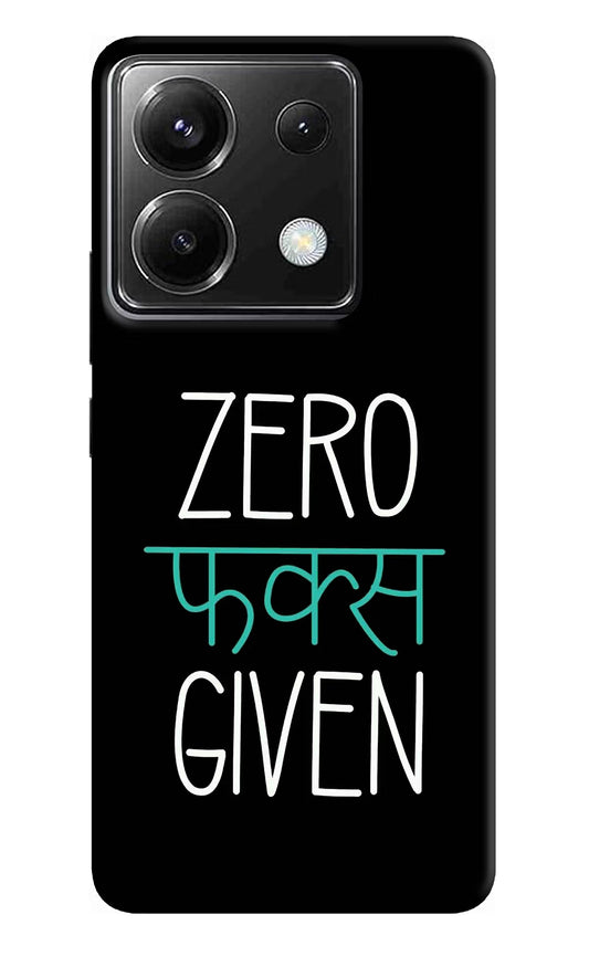 Zero Fucks Given Poco X6 Back Cover