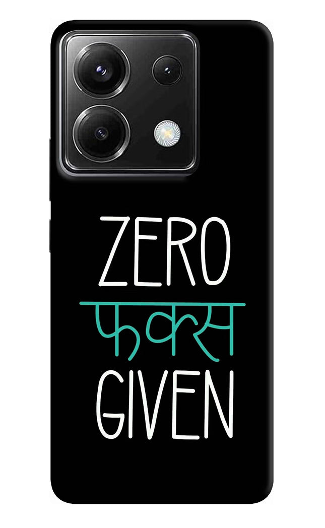Zero Fucks Given Poco X6 Hard Case Back Cover by Casekaro