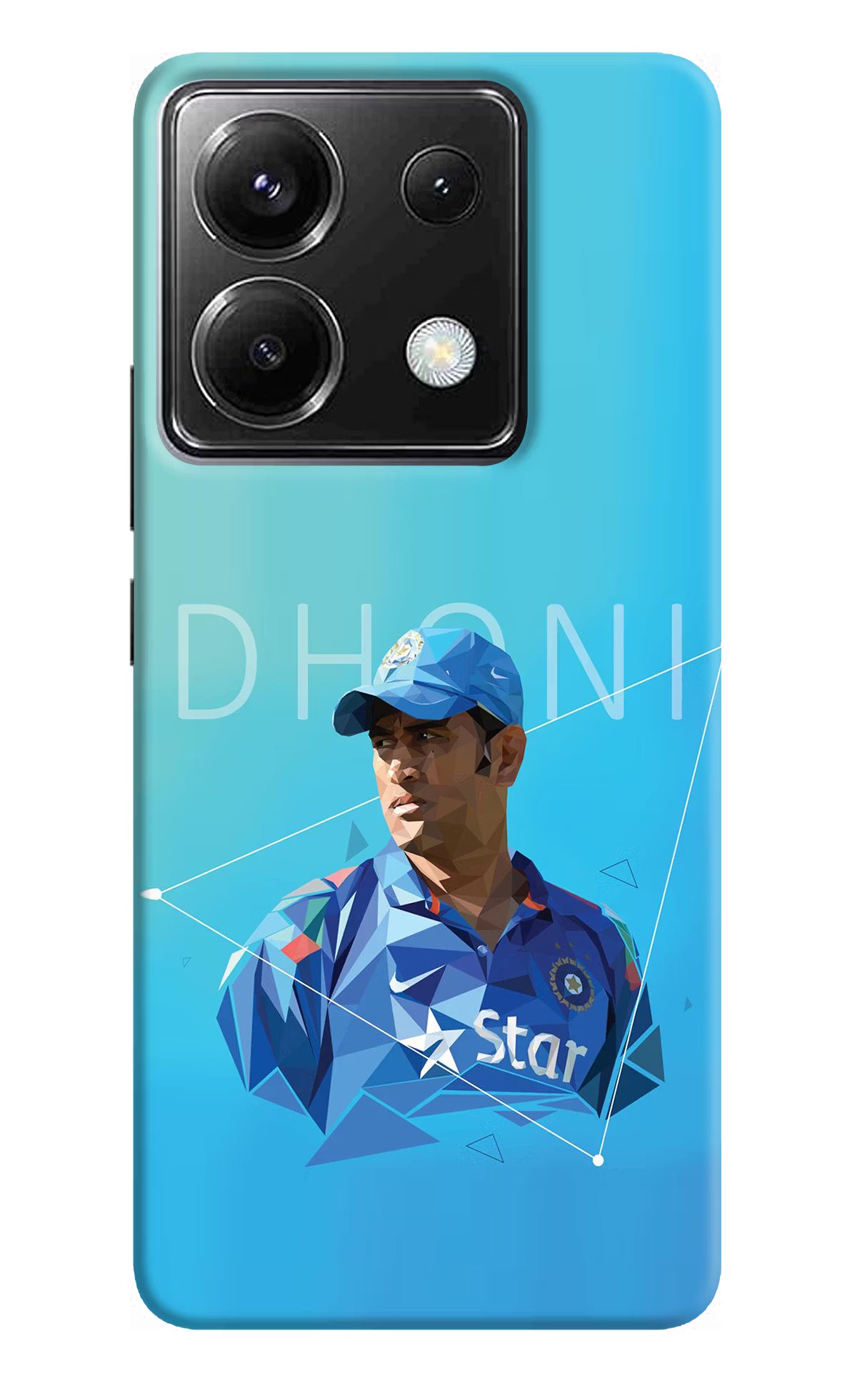 Dhoni Artwork Poco X6 Back Cover