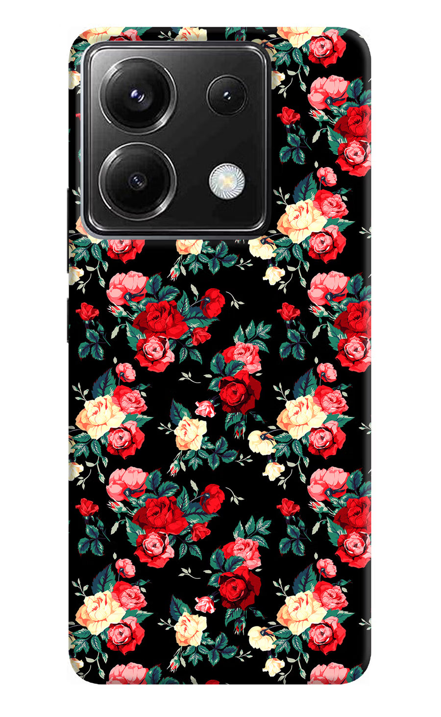 Rose Pattern Poco X6 Back Cover, Hard case