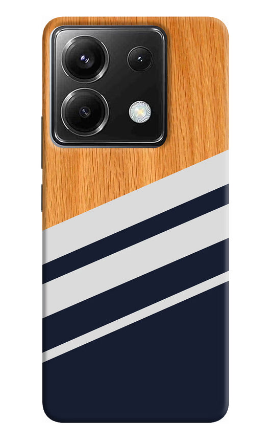 Blue and white wooden Poco X6 Back Cover