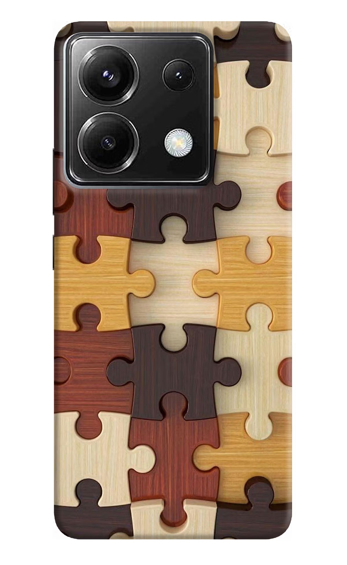 Wooden Puzzle Poco X6 Back Cover