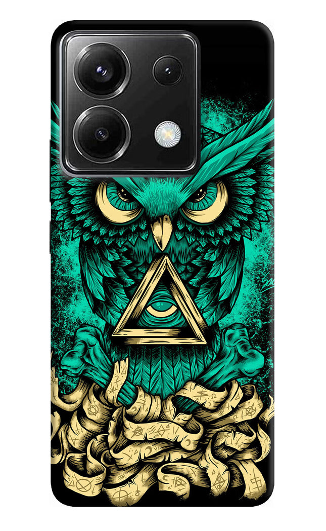 Green Owl Poco X6 Hard Case Back Cover by Casekaro