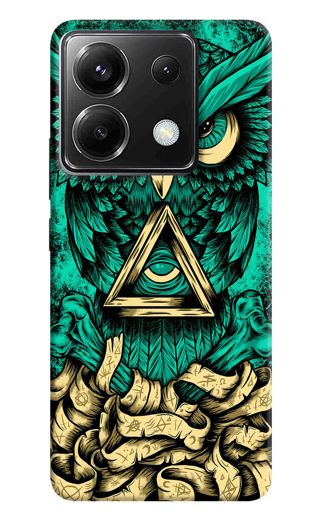 Green Owl Poco X6 Hard Case Back Cover by Casekaro