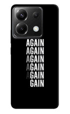 Again Again Gain Poco X6 Hard Case Back Cover by Casekaro