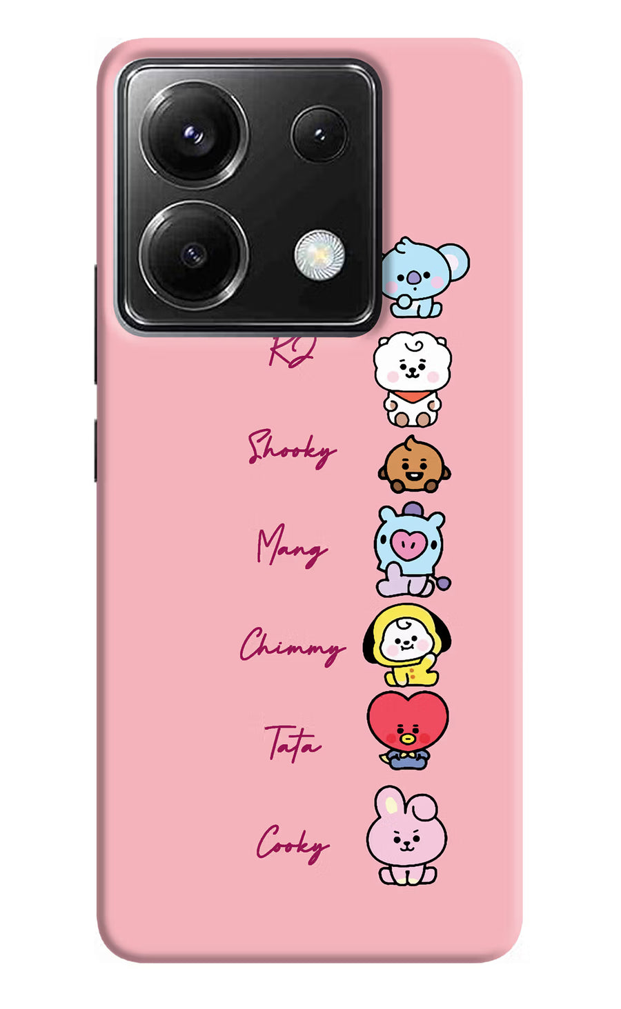 BTS names Poco X6 Back Cover, Hard case