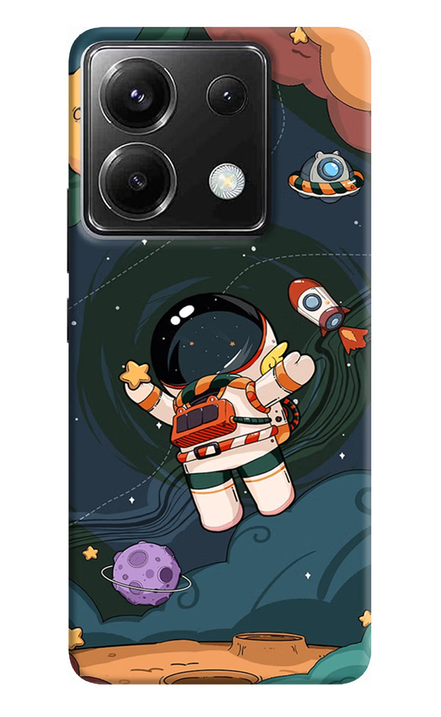 Cartoon Astronaut Poco X6 Back Cover, Hard case